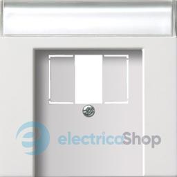 Накладка для TAE+USB з полем для надпису F100 Gira 0876112, білий глянцевий