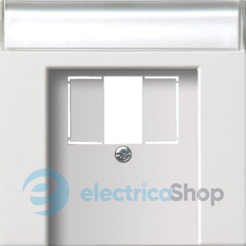 Накладка для TAE+USB з полем для надпису F100 Gira 0876112, білий глянцевий