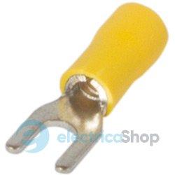 Ізольований наконечник вилковий e.terminal.stand.sv.2.3,2.yellow 1.5-2.5 кв.мм, жовтий, 100шт s2036016 E.NEXT