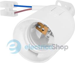 Патрон пластиковий підвісний e.lamp socket pendant..E27.pl.white, Е27, з кабелем 15см та клемною колодкою, білий s9100057 E.NEXT