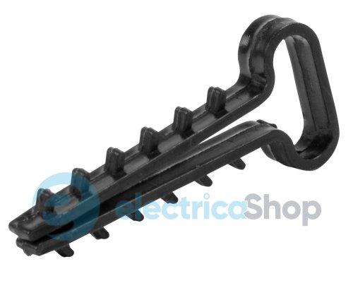 Дюбель ялинка 14 mm для плос. пров. e.metiz.dowel.flat.fir.black.14, чорний 100 шт. E.NEXT m0080037