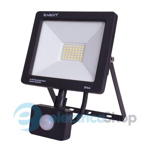 Прожектор світлодіодний з датчиком руху e.LED.flood.stand.sensor.30.6000, 30Вт, 6000К l0790008 E.NEXT