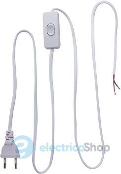 Шнур з вилкою та перемикачем e.wire. switch/plug. white, білий, 2Х0,75, 1,5М l020003 E.NEXT