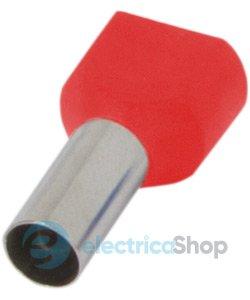 Ізольований наконечник e.terminal.stand.te.2.1.red (TE1010 red) 2x1 кв.мм, червоний, 100шт s4037004 E.NEXT