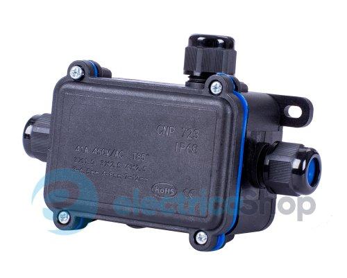 Коробка розподільча e.wdb.cnp723.3t з клемником, 133х81х42 мм, IP68 s071001 E.NEXT