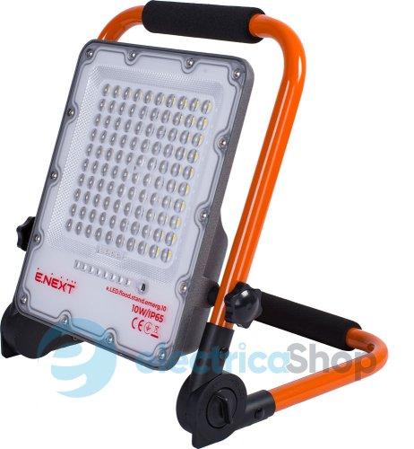 Прожектор світлодіодний акумуляторний 10Вт, e.LED.flood.stand.emerg.10 l0790013 E.NEXT