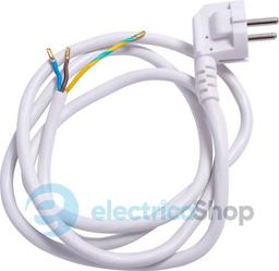 Шнур з вилкою e.wire.plug.white.0,75, 3х0,75, 1,2м, білий E.NEXT l020011