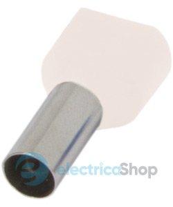 Ізольований наконечник e.terminal.stand.te.2.1.white (TE1008 white) 2x1 кв.мм, білий, 100шт s4037003 E.NEXT