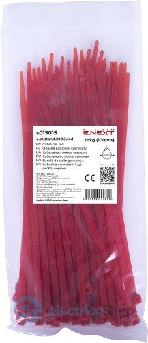 Кабельна стяжка e.ct.stand.200.3.red (100шт), червона E.NEXT s015015