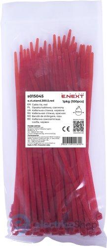 Кабельна стяжка e.ct.stand.300.5.red (100шт), червона E.NEXT s015045
