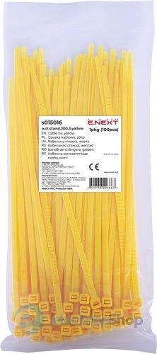 Кабельна стяжка e.ct.stand.200.3.yellow (100шт), жовта E.NEXT s015016