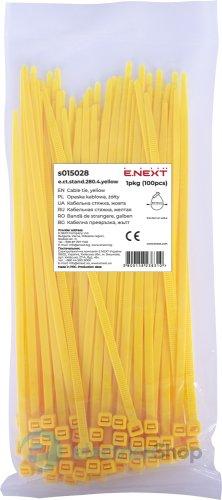 Кабельна стяжка e.ct.stand.280.4.yellow (100шт), жовта E.NEXT s015028
