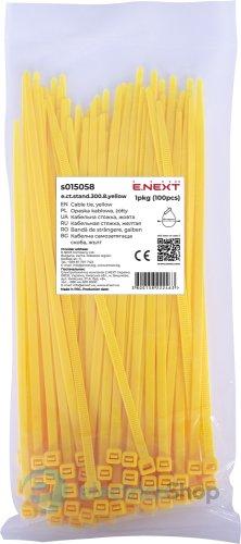 Кабельна стяжка e.ct.stand.300.8.yellow (100шт), жовта E.NEXT s015058