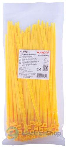 Кабельна стяжка e.ct.stand.400.8.yellow (100шт), жовта E.NEXT s015064