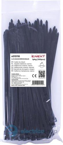 Кабельна стяжка e.ct.stand.500.8.black (100шт), чорна E.NEXT s015118