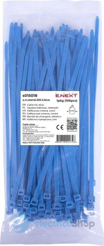 Кабельна стяжка e.ct.stand.200.3.blue (100шт), синя E.NEXT s015018