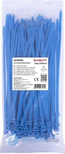 Кабельна стяжка e.ct.stand.300.8.blue (100шт), синя E.NEXT s015060