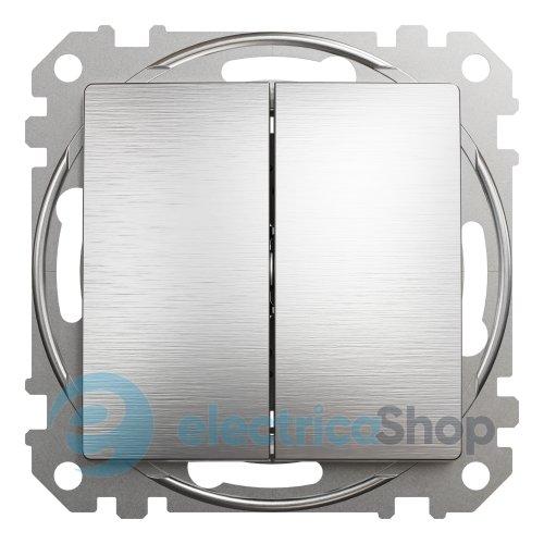 Перемикач 2-кл. Sedna Elements SDD170108U матовий алюміній