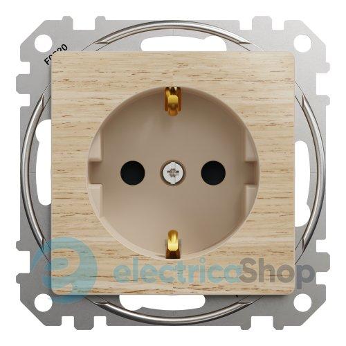 Розетка із з/к та шторками 250V/16А Sedna Elements SDD180022U береза