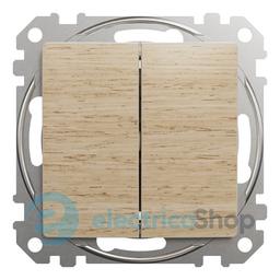Вимикач 2-кл. Sedna Elements SDD180105U береза