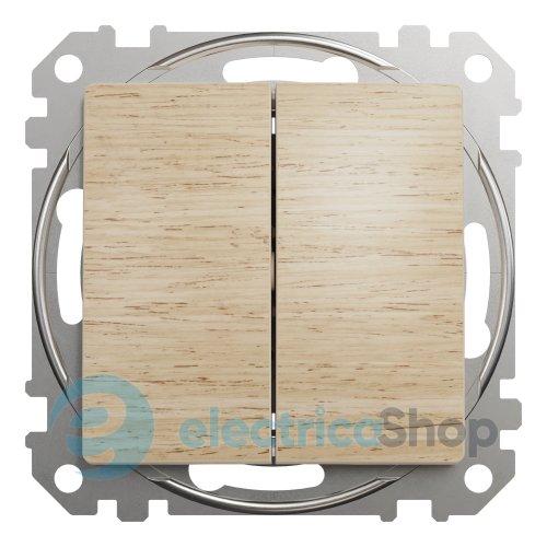 Перемикач 2-кл. Sedna Elements SDD180108U береза