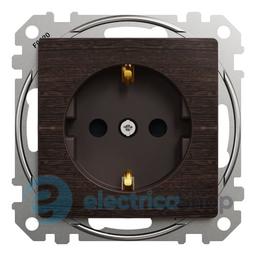 Розетка із з/к та шторками 250V/16А Sedna Elements SDD181022U венге