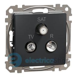 Розетка R/TV/SAT кінцева 4дБ, Sedna Design SDD114481 чорний