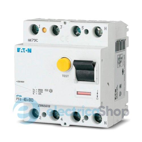 Дифреле Eaton/Moeller PF6 (4P 25А, 30мА, тип АС)