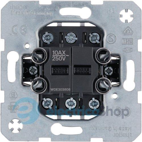 Механізм перемикача 2-кл. 10AX/250V, гвинт. клеми Hager WDE303808