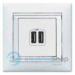 Розетка USB (2 виходи) Valena Legrand 770470, колір білий