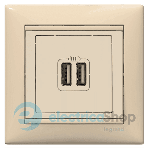 Розетка USB (2 виходи) Valena Legrand 774170, колір слонова кістка