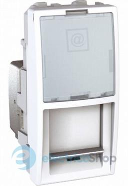Розетка комп'ютерна RJ-45. UTP кат.5e 1-модуль. Unica білий MGU3.410.18