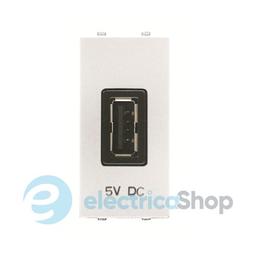 Розетка USB 1-мод. Abb Zenit, колір білий