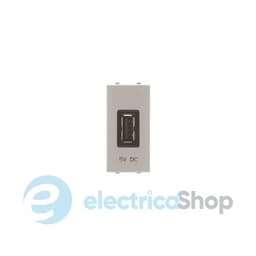 Розетка USB 1-мод. Abb Zenit, колір сріблястий
