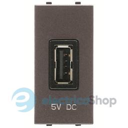 Розетка USB 1-мод. Abb Zenit, колір антрацит