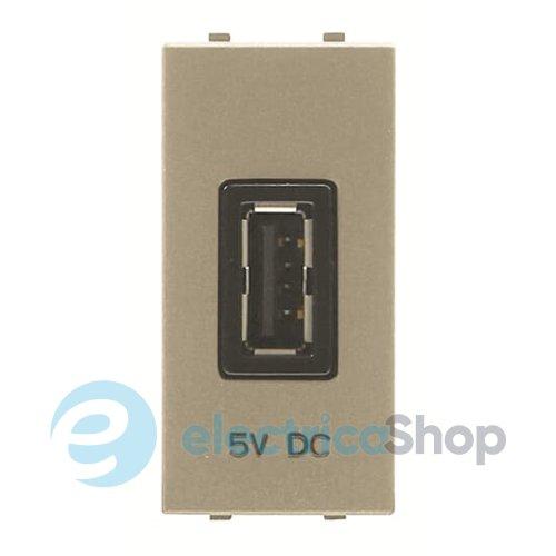 Розетка USB 1-мод. Abb Zenit, колір шампань