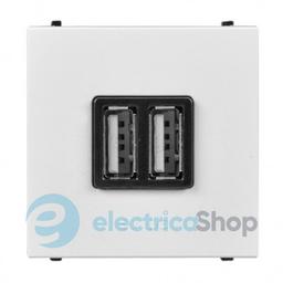 Розетка USB 2-мод. Abb Zenit, колір білий