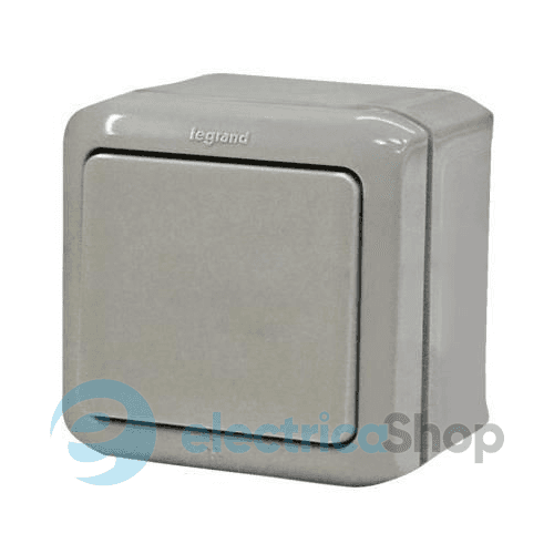 Перемикач накладний 1-клавішний IP44, Forix™ 782383, колір сірий