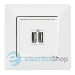 Valena LIFE Розетка USB для зарядки подвійна Білий