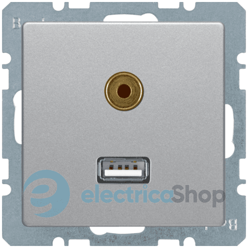 Розетка USB/3.5мм аудіо, алюміній, «Q.1»/«Q.3»/«Q7» 3315396084