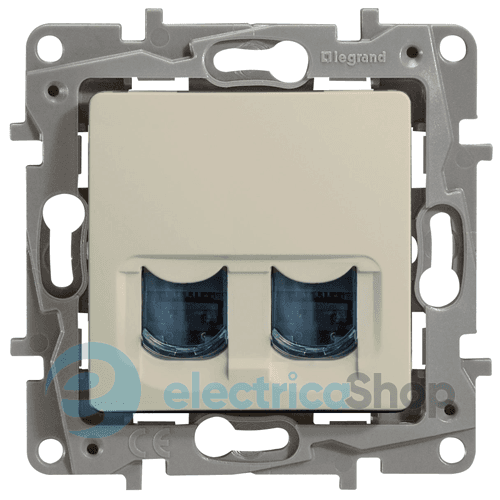 Розетка інтернет подвійна RJ-45, UTP, кат. 5E, Legrand Etika (слонова кістка)