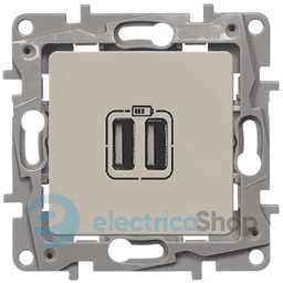 Розетка подвійна USB, 240 / 5В, 2400МА, Legrand Etika (слонова кістка)