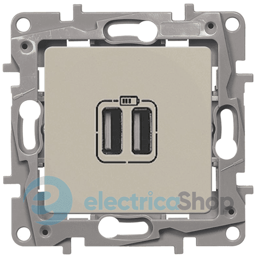 Розетка подвійна USB, 240 / 5В, 2400МА, Legrand Etika (слонова кістка)