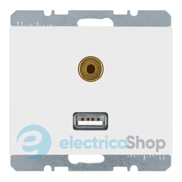 Розетка USB/3.5мм аудіо, полярна білизна, «K.1» 3315397009