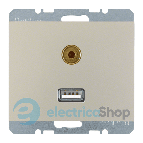 Розетка USB/3.5мм аудіо, нержавіюча сталь, «K.5» 3315397004