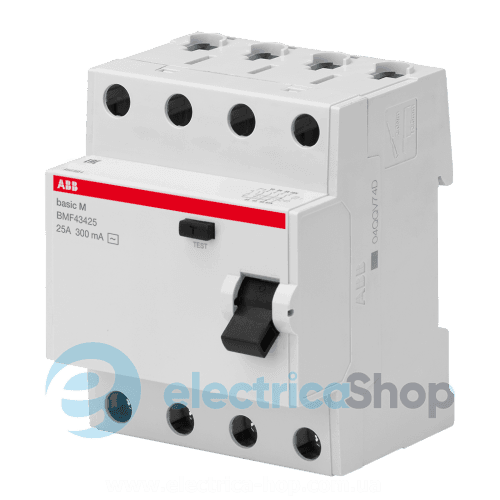 Диференціальне реле Abb Basic M, 4Р; 300мА; 25А; тип "АС"