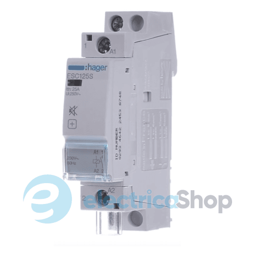 Контактор безшумний 25A, 1Н.В, 230V, Hager ESC125S