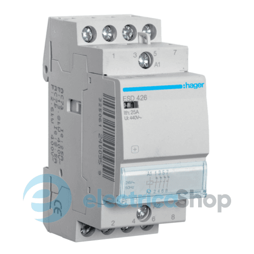 Контактор 25A, 4НЗ, 24В, Hager ESD426
