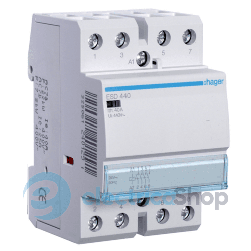 Контактор 40A, 4НВ, 24В, Hager ESD440
