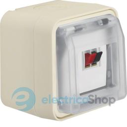 Розетка для гучномовця одинарна, IP55, полярна біла, W.1